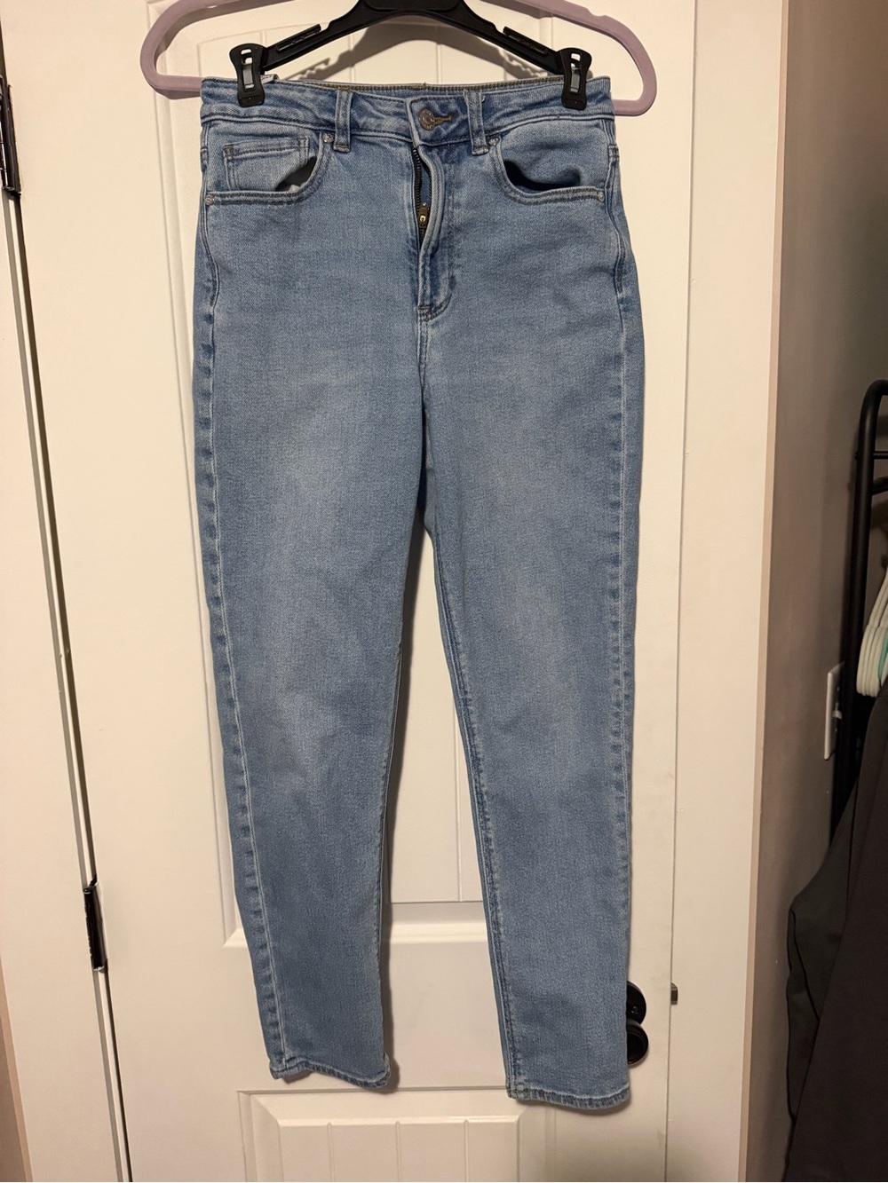 American Eagle AE Stretch Mom Jean Straight Leg Jeans Blue Medium
